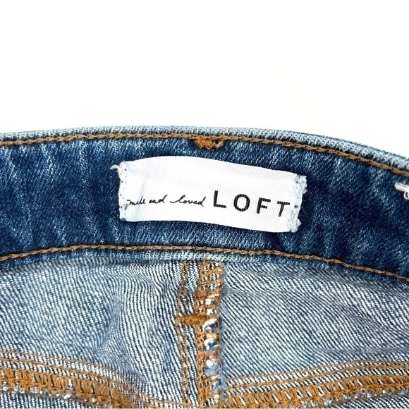 LOFT Woman's Blue Medium Wash Curvy High Waist Skinny Ankle Jeans Size 25 - Picture 4 of 13